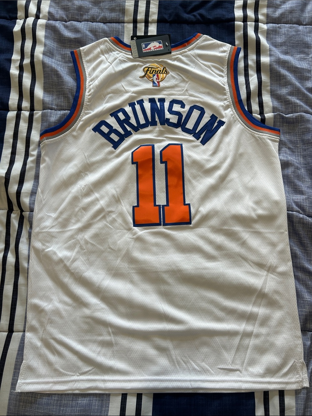NY Knicks Brunson Finals Patch Away Jersey